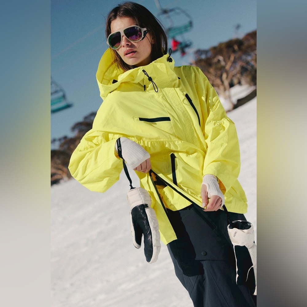Free People Movement Peak to Peak Popover Ski Snowboard Jacket Yellow $348